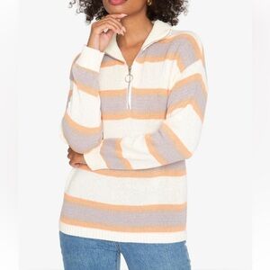 Callahan Astrid Zip-Up Long Sleeve Sweater Multicolor Knitwear top shirt NWT M
